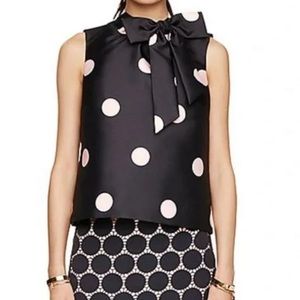 Kate Spade Spotlight Bow polkadot Top